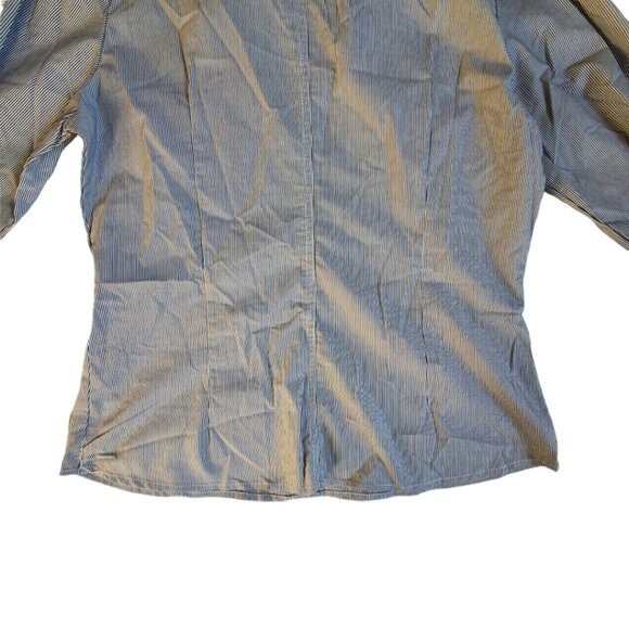 Kim Rogers black white striped collared 3/4 sleeve career top sz XL - Picture 10 of 16